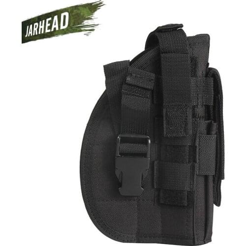 Tactical 600D Molle Gun Pistol Holster for Right Hand Hunting Shooting Quick Release Holsters Adjustable Straps Rifle Pouch
