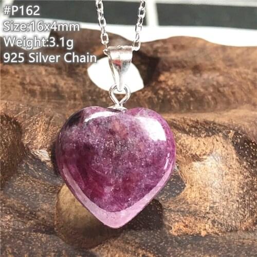 Top Natural Ruby Zoisite Tumbled Stone Pendant Jewelry For Women Men Heart 925 Silver Chain Healing Beads Crystal Gemstone AAAAA