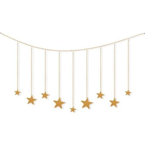 Moon Phase Garland with Chains Boho Shining Wall Hanging Decor Kids Room Xmas