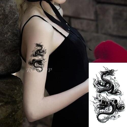 Waterproof Temporary Tattoo Sticker Dragon Pattern Body Art Small Size on Hand Arm Flash Tatoo Fake Tatto for Kids Men Women