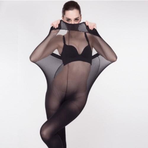 120D Super Elastic Magical Tights Women Seamless Sexy Stockings Black Thin Pantyhose Nude Sheer Mesh Collant Femme Drapshipping