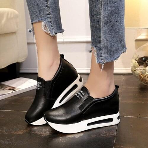 Fashion Spring Women Platform 6CM High Heels Women Autumn Shoes Thick Sole Sneakers Woman Deportivas Mujer Red Black Wedge Pumps