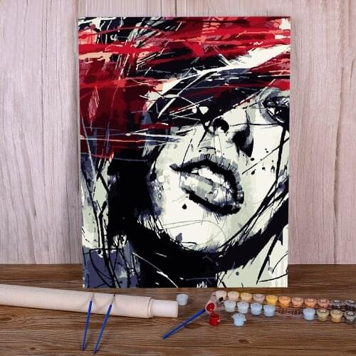 Woman Portrait Painting By Numbers Set Oil Paints 50*70 Paiting By Numbers Loft Wall Picture For Kids For Handicraft