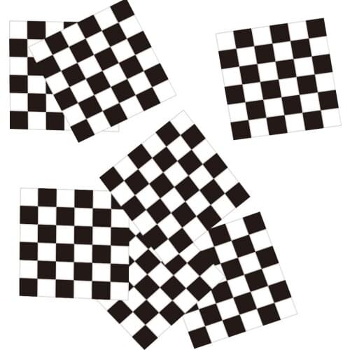 Hard PVC Classic Black And White Mosaic Tiles Sticker Kitchen Bathroom Decor Wall Decals Tile Floor Diagonal Thicken Art Mural