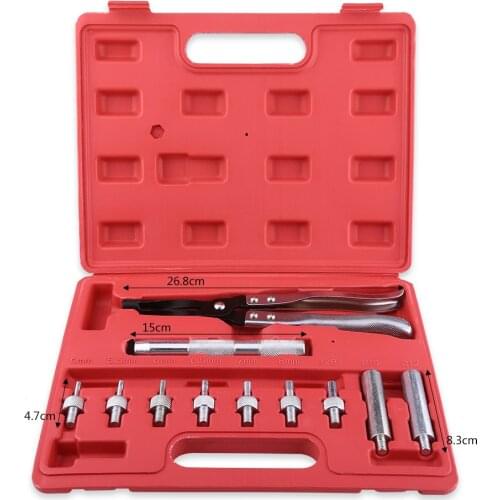 11 Pcs Valve Seal Remover And Installer Kit Includes Plier Driving Socket Drive Handle Adapters Disassembly Tool Red