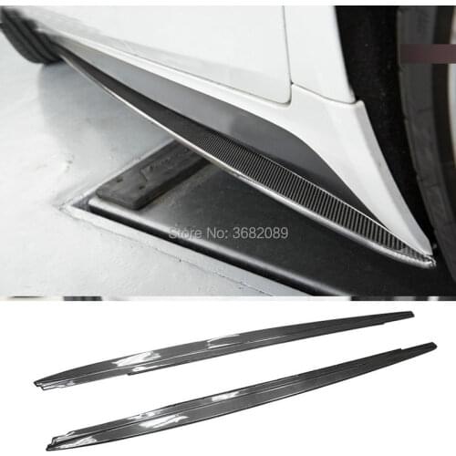 2PCS Real Carbon Fiber Side Skirts Glossy Panel Extension Body Kit Lip For For BMW G30 / G31 5-Series 520i 530i 540i 550i F90 M5