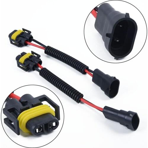 Wire Harness Wiring PVC Plugs Pre-wired 2pcs Male Female H11 H8 H9 Pair