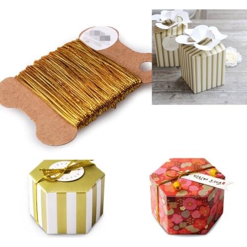 20M Gold Cords Gift Packing String Wedding Party Craft Decoration Rope Threads Handmade 2019 Christmas Gift Packing Craft Supply