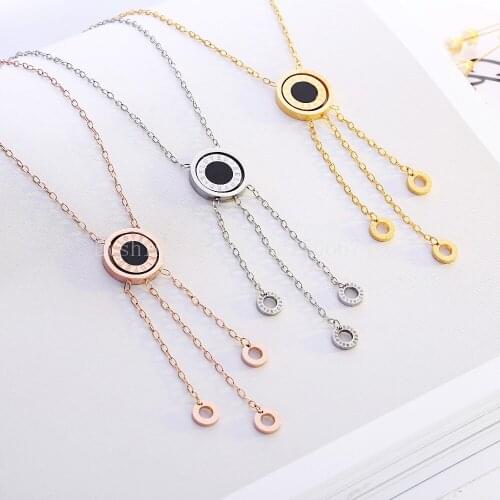 2018 Fashion Jewelry Choker Tassel B B Necklaces Bijoux Femme Stainless Steel For Women Birthday Gift