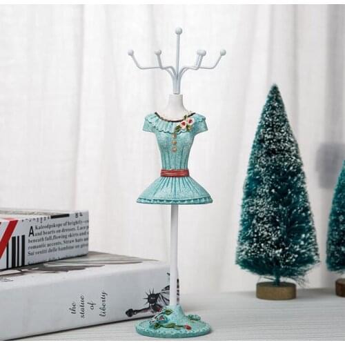 3style Bule mini Creative princess Sequins mannequin Earring Necklace Stand Display Holder Ring storage jewelry rack 1pc C550