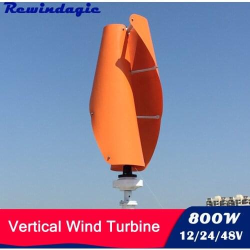 400w 600w 800w 12v 24v 48v Vertical Wind Turbine Generator 3 Phase Maglev Generator Auto MPPT Controller For Homeuse