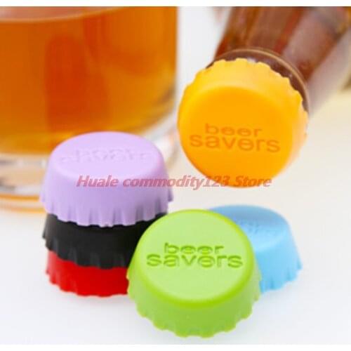 6pcs Reusable Silicone Bottle Caps Beer Cover Soda Cola Lid Wine Saver Stopper High quality