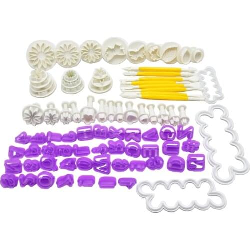 84 Pcs Plunger Fondant Cutter Cake Tools Cookie Mold Biscuit Mould DIY Craft 3D Bakeware Sets Baking Accessories