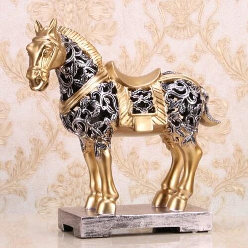 Antique Horse Sculpture Resin Abstract Horse Statue Animal Home Decoration Present Art and Craft Ornament Accessories Furnishing