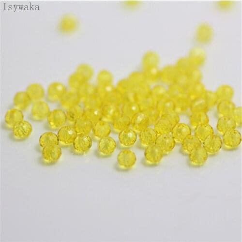 Isywaka Yellow Colors 3x4mm 145pcs Rondelle Austria faceted Crystal Glass Beads Loose Spacer Round Beads Jewelry Making
