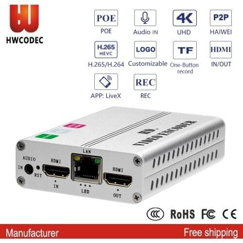 HWCODEC K1S H.265 Wireless 4K HDMI Video Encoder HDMI Loop Out and Recording to SD Card Support SRT RTMPS RTSP HTTP RTMP HLS RTP