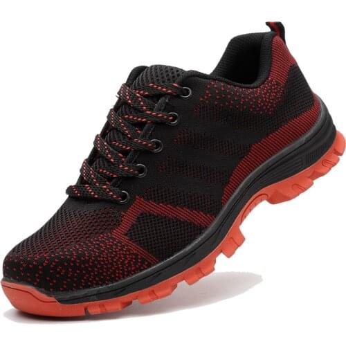 Mens Shoes Men Worker Outdoor Breathable Steel Toe Cap Safety Anti-slip Steel Puncture Proof Construction Boots Work Shoes 2019