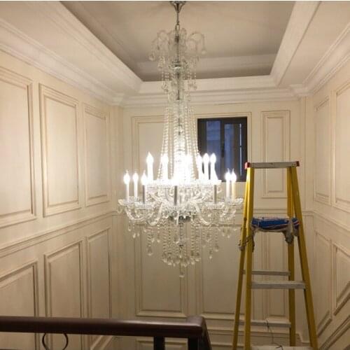 LED Chandeliers European Style Living Room Crystal Chandelier Candle Lamp Modern Dining Room Lamp Bedroom Lamp Double Chandelier