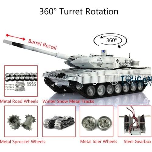 Henglong 1/16 TK7.0 Leopard2A6 RC Tank 3889 Barrel Recoil Metal Tracks W/ Linkages TH17640
