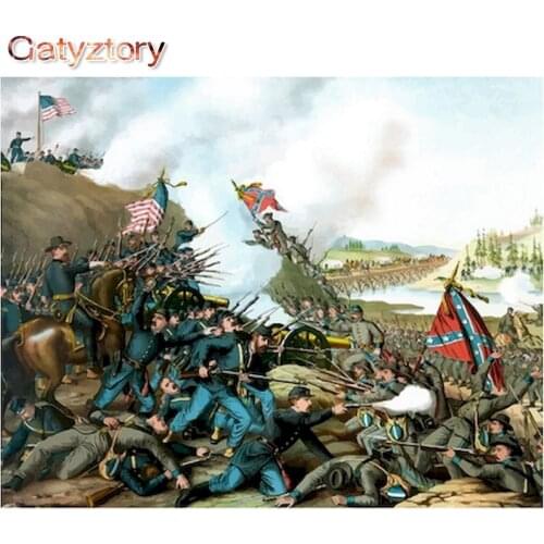 GATYZTORY Frameless War Picture DIY Painting By Numbers Painting Calligraphy Acrylic Paint By Numbers For Home Wall Decor 40x50c