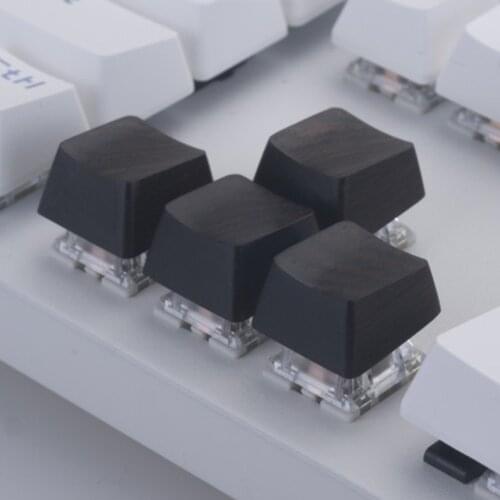 Pure Black Wood Keycaps For Cherry Mx Switch Mechanical Game Keyboard Decoration DIY R1 R2 R3 R4 1.75X 2.25X 2X 2.75X 1.25X