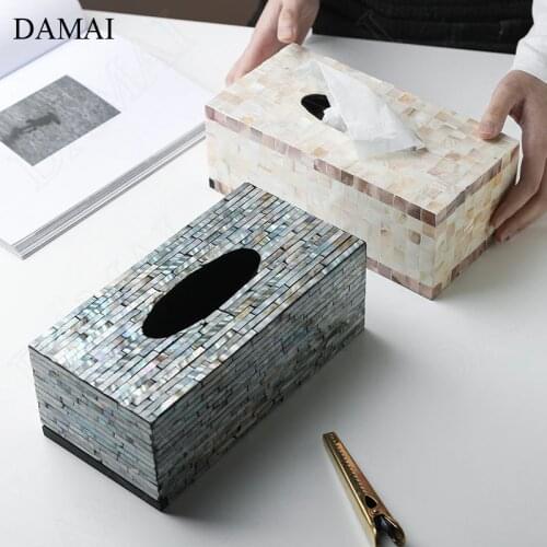 Creative Color Shell Tissue Boxes European Modern Desktop Paper Towel Storage Box Hotel Restaurant Napkin Holder Home Decoration