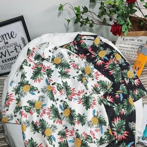 Summer High Quality Mens Hawaiian Shirt Loose Printed Short Sleeve Big Us Size Hawaii Men Beach Leaves Flower Pineapple Shirts