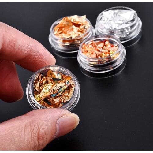 12Pcs Nail Gold And Silver Foil Sticker Set Foil Paper Color Foil Nail Stickers For A Manicure 4 Colors Nail Art Decoration DIY