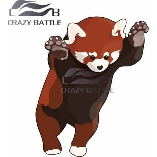 Crazy Battle 13 x 9.1cm Red Panda Excited Personality Car Sticker Surfboard Truck Decal Sunscreen Occlusion Scratch Car Styling