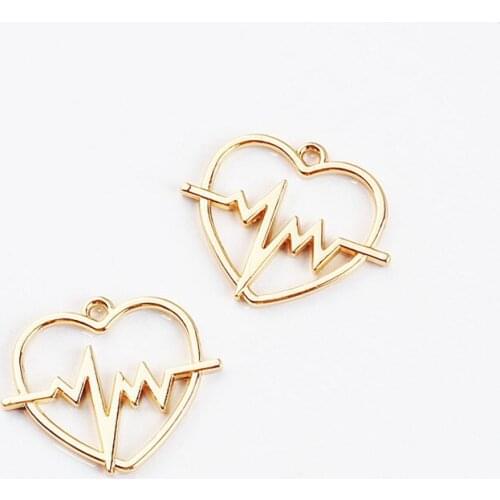 New Arrival 5pcs/lot 30*23MM Gold Tone Alloy Hollow Out Lovely Heart Pendant Charms Fit Earrring Necklace Keyring Bracelet DIY