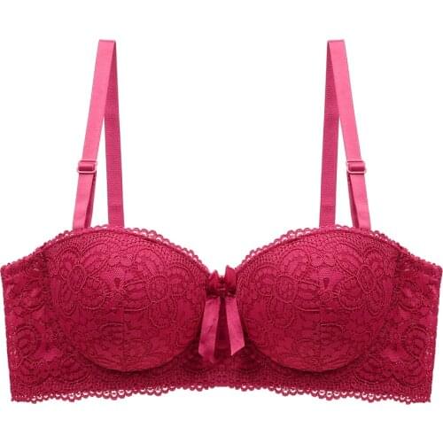 New Half Cup Bra Push Up White Women Lingerie Embroidery Brassiere Comfortable Sexy Underwear Lace Bras A B C Cup