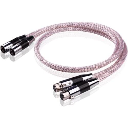 One Pair Valhalla Interconnect Signal Cable With Black Carbon Fiber XlR Female To Male Audio Balanced Connector