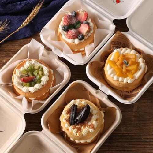 20/50pcs Disposable Eco-Friendly Bento Box Meal Storage Food Prep Lunch Box Fruit Salad Hamburger Cake Packaging Box Writable