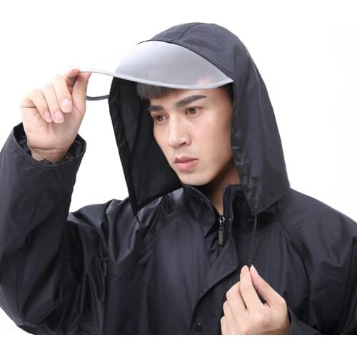 Adults Hiking Single-person Rainwear Lengthened Thicken Model Breathable Outdoor Windbreaker Raincoat Double Layer Polyester