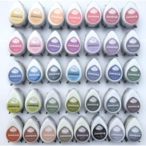 15pcs Multicolors Water Drop shape fast drying ink pad decorating water pigment inkpad