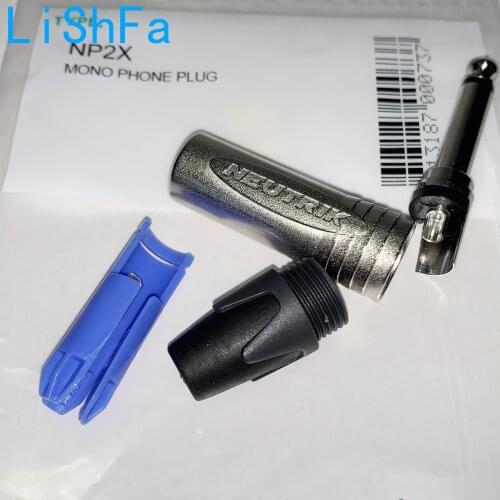 5pcs brand new original quality NP2X/NP2X-B PLUG Mono Professional 2 Pole 6.35 mm 6.5mm Stereo Jack Plug Neutrik 6.35mm jack