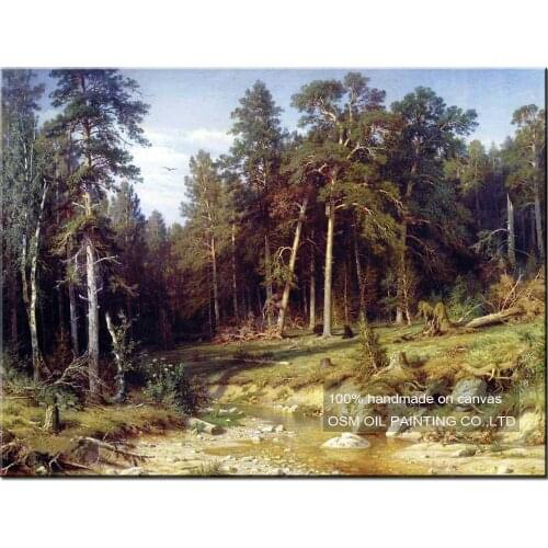 Hand Painted High Quality Russian Landscape Oil Painting Wall Decor Imitation Paintings Ivan I. Shishkin Art Works Tree Painting