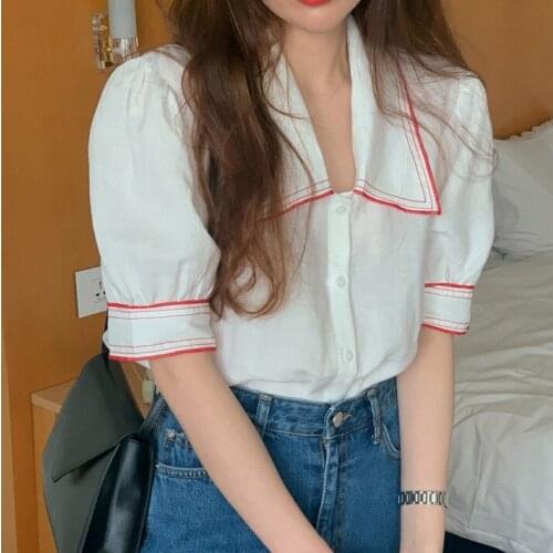 S-XL New Oversize Women Blouses Summer Tops Femme Casual Womens Blouse Maxi Girls White Shirt Short Sleeve New Blusas