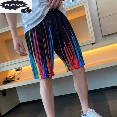 Designer Mens Summer Colorful Rainbow Printed Brand Elastic Waist Loose Fit Jogger Fitness Short Sweatpants Beach Shorts