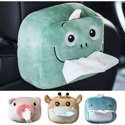 Cute Plush Removable Tissue Boxes Cover Napkin Tissue Paper Boxes Holder For Car Home Garden Kitchen Storage Organization Cases