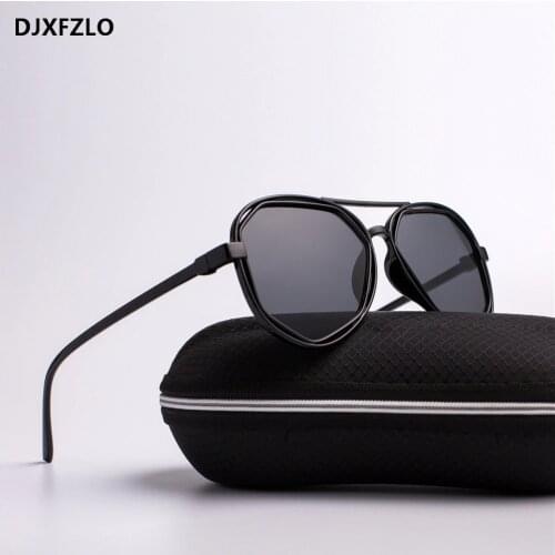 DJXFZLO Fashion Goggle Small Frame Polygon Clear Lens Sunglasses Men Brand Designer Vintage Sun Glasses Hexagon uv400