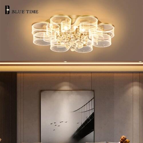 Modern LED Ceiling Light Crystal Decor Ceiling Lamp for Living Room Bedroom Study Dining Room Kitchen Lights Lighting Luminaires