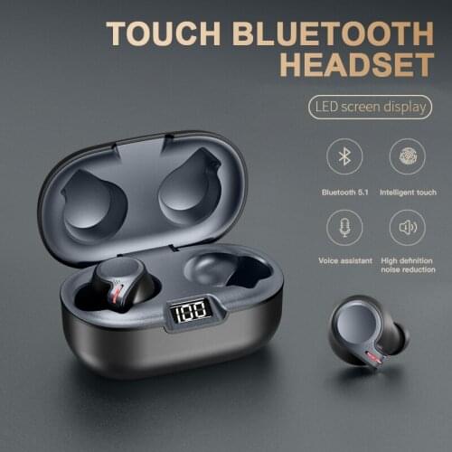 TWS Y16 Bluetooth 5.1 Earphones Wireless Charger Earbuds Waterproof Sports Headsets Noise Reduction Headphones With Led Display