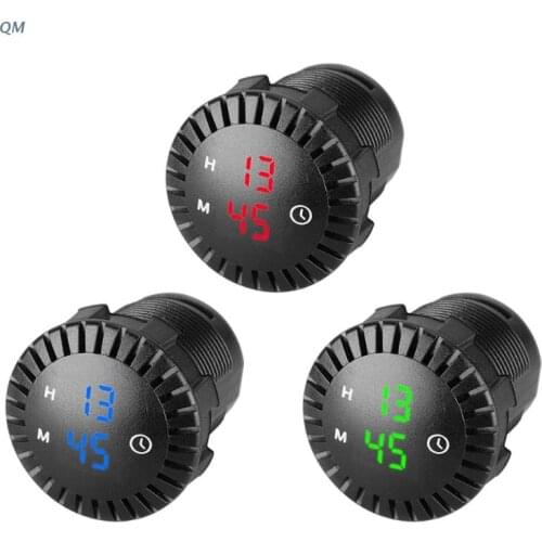 Waterproof 12V/24V Automotive Car Boat Motorcycle 24hours Touch Digital Clock LED Display Panel Electronic Clock 13MF