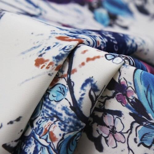 High quality high density 75D double-layer ant Satin digital printed fabric DIY spring and summer dress fabric