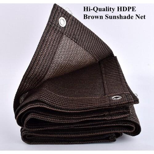 Hi-quality Coffee HDPE Anti-UV Sun Shading Net Balcony Outdoor Awning Garden Succulent Plant Cover Swimming Pool Sunshade Net