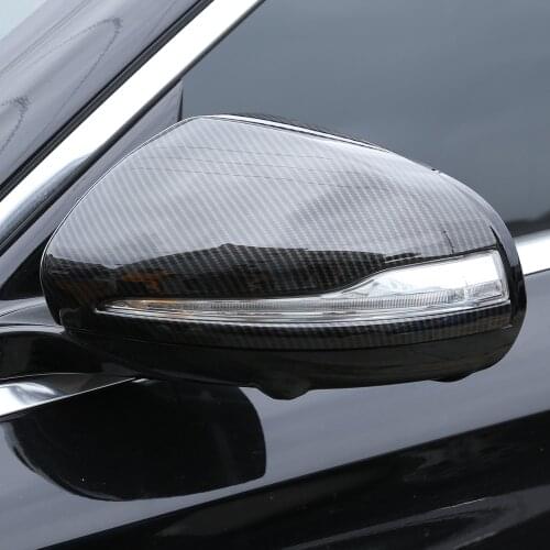1 Pair Car Auto Carbon Fiber Side Rearview Mirror Cap Cover Trim for Mercedes Benz C/E/GLC/S Class W205 W213 X253 W222