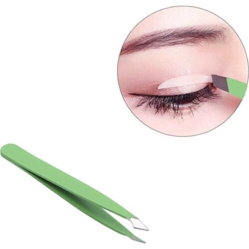 2Pcs/Set Eyebrow Tweezer Hair Beauty Slanted Puller Stainless Steel Eye Brow Clips Hair Removal Makeup Tool