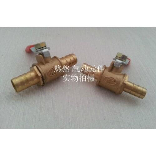 2pcs House Barbed Straight-8 BSP Full Ports Brass Pipe Ball Valve