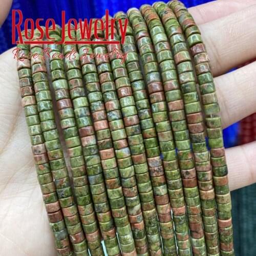 2x4mm (150-160PCS) Natural Green Unakite Stone Beads Gems Round Loose Spacer Beads for Jewelry Making DIY Bracelet Accessories
